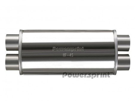 Silencieux Inox Universel Double Entrée/Sortie 50mm, 570mm