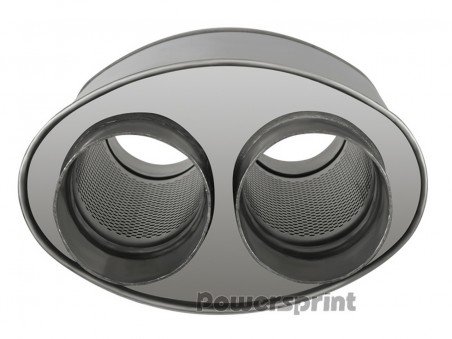 Silencieux Inox Universel Double Entrée/Sortie 50mm, 570mm