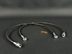 Flexibles de Frein Avants Type Aviation Gainés Noir Megane 2 RS (x2)