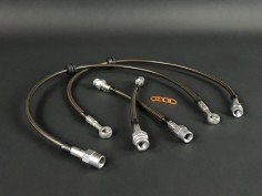 Flexibles de Frein Type Aviation Gainés Noir Clio 3 RS (x4)