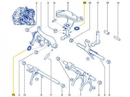 Bague d’Étanchéité Sélecteur et Axe de Commande Interne pour Boîte de Vitesses TL4 - 82 00 191 753