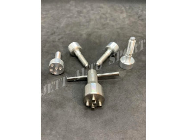 Vis Antivol (x4) et Clef pour Caches Centraux de Jantes Turbine Clio 16s / R21 Turbo