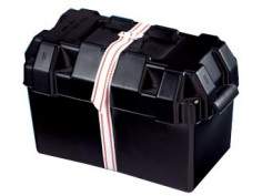 Bac à Batterie Noir 185x355x263mm, Couvercle et Sangle