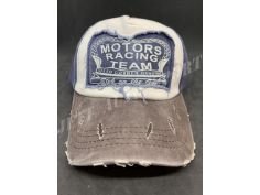 Casquette Vintage Visière Marron, Patch Bleu