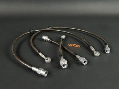 Flexibles de Frein Type Aviation Gainés Noir Megane 2 RS (x4) - SRN0615 - SRN0610