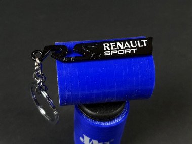Porte-Clefs Renault Sport Métal Noir Lettrage Blanc