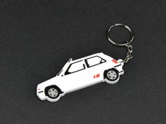 Porte-Clefs Souple 5 Gt Turbo phase 2 blanc
