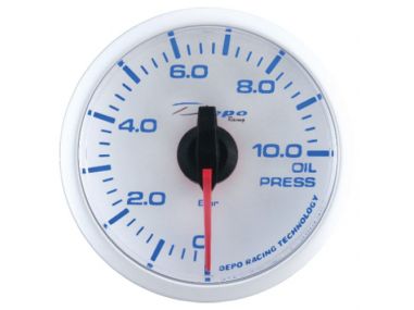 Manomètre de Pression d'Huile Fond Blanc WBL
