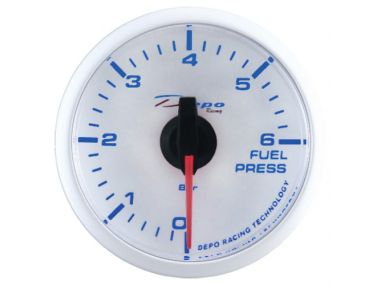 Manomètre de Pression de Carburant Fond Blanc WBL