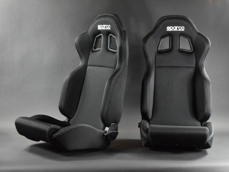 Baquets Sparco R100 MY22 Tissu Noir Rabattables (x2)