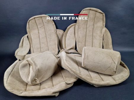 Housses de Sièges R5 Alpine Turbo Beige Côtelé sans Passepoil (set complet)