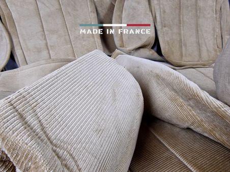 Housses de Sièges R5 Alpine Turbo Beige Côtelé sans Passepoil (set complet)