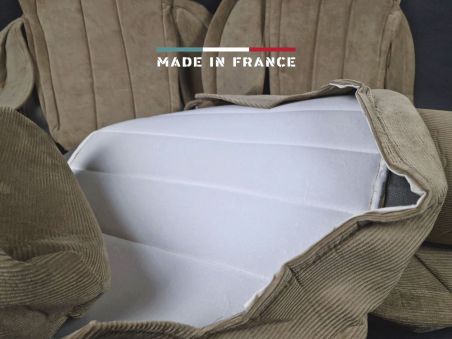 Housses de Sièges R5 Alpine Turbo Beige Côtelé sans Passepoil (set complet)