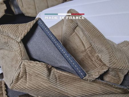 Housses de Sièges R5 Alpine Turbo Beige Côtelé sans Passepoil (set complet)