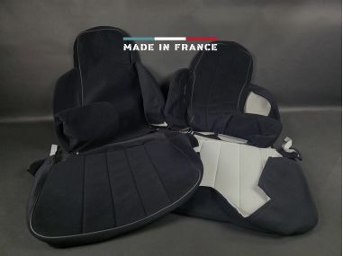 Housses de Sièges R5 Alpine Turbo Noir Côtelé avec Passepoil (set complet)