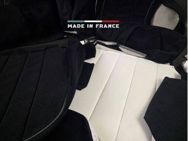 Housses de Sièges R5 Alpine Turbo Noir Côtelé avec Passepoil (set complet)