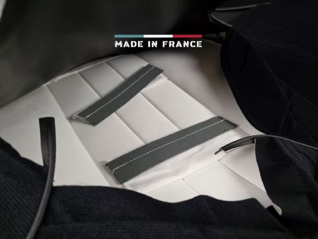 Housses de Sièges R5 Alpine Turbo Noir Côtelé avec Passepoil (set complet)