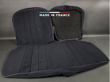 Housses de Sièges R5 Alpine Turbo Noir Côtelé avec Passepoil (set complet)