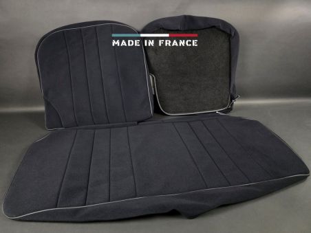 Housses de Sièges R5 Alpine Turbo Noir Côtelé avec Passepoil (set complet)